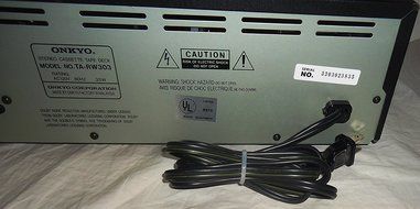 Onkyo TA-RW303 Dual Cassette Stereo Tape Deck With Auto Reverse and AV Cables Music Audio Sound - VERY RARE N6