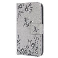 Galaxy Core Prime Wallet Case,PHEZEN Serect Garden Butterfly Flower Inlaid Shiny Glitter Diamond Pu Leather Flip... N61