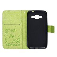 Galaxy Core Prime Wallet Case,PHEZEN Serect Garden Butterfly Flower Inlaid Shiny Glitter Diamond Pu Leather Flip... N66