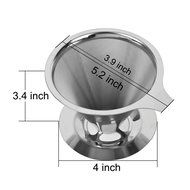 Coffee Dripper, Peyou Stainless Steel Pour Over Coffee Dripper, Reusable Double Layer Mesh Filter Design, Single... N3