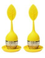 chichic Silicone Loose Tea Infuser Set, Cute Strainer, Steeper with Drip Tray, Best for Leaf or Herbal Tea, Green... N14
