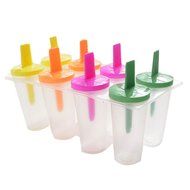DDLBiz 8 Cell Frozen Ice Cream Pop Mold Popsicle Maker Lolly Mould Tray Pan Kitchen DIY N3