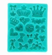 Garwarm Crown bow Shape 3d DIY Food Grade Silicone Mold Chocolate Candy Making Mold Tools ?3.5x3.1x0.4hInch/LxWxH ? N3
