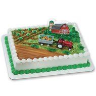Farm Tractor and Trailer Decoset Cake Decoration