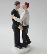 Derker Romance Gay Couple Figurine Wedding Cake Topper N2