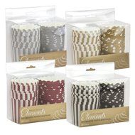 Hanna K. Signature 20 Count Elements Round Baking Cups (36 Pack), 2.25", Gold/Silver/Black/Plum