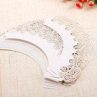 Cupcake wrapper-TOOGOO(R) 24pcs packaging cupcake muffin cupcake wrapper decoration wedding christening white... N3