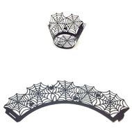 Gogoforward Halloween Cupcake Wrappers Hollow Cobwebs Cupcake Paper Baking Cup Laser Cut Design Cup Liners, Pack... N2