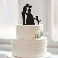 Funny Cake Topper Of Engagenent And Bridal With A Lovly Pet N4