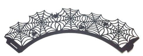 Gogoforward Halloween Cupcake Wrappers Hollow Cobwebs Cupcake Paper Baking Cup Laser Cut Design Cup Liners, Pack... N3