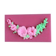 LYNCH Garland Flower Circle Border Gum Paste silicone Mold Sugarcraft Decoration,Pink