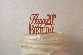 All About Details Copper Happy-20th-birthday Cake Topper