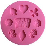 LYNCH Poker Design Fondant Silicone 3D Mold DIY Chocolate Cake Tools,Pink N6