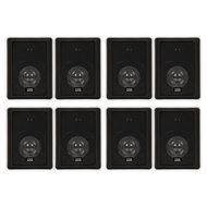 Acoustic Audio 151B Indoor Outdoor 2 Way Speakers 2400 Watt Black 4 Pair Pack 151B-4Pr
