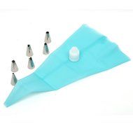 8-Piece Cake Decorating Tools Set Includes 6 Size Nozzles Tips 1 Reusable Silicone Icing Piping Bag 1 Coupling... N5