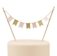 Ginger Ray Pastel Perfection Sparkle Party/Wedding Cake Bunting Topper, Pink/Gold