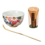 Tea Ceremony Matcha Bowl Green Tea Powder Ceramic Teaware Accessory 4 Patterns - Cherry Blossoms, 11.3x4.8x6.9cm N19