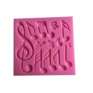LYNCH Different Music Note Shape Silicone Fondant Mold Bakeware DIY Cake Tools,Pink N7