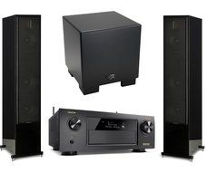 Martin Logan Motion 60XT Black Floorstanding Speakers with Dynamo 700W Subwoofer and Denon AVR-X4300H A/V Receiver