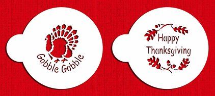 Designer Stencils C384 Thanksgiving Cookie Set, Beige/semi-transparent