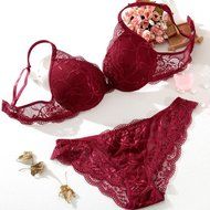 Underwear Suit Lace Bra , PHOTNO Women Push Up Lace Padded Bra Set Embroidery Underwear N14