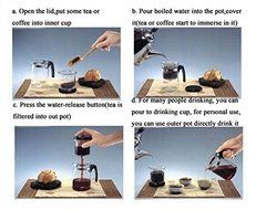 UniversalD&reg; - Glass Gongfu Tea Maker Press Art Cup Teapot with Infuser 500ml N5