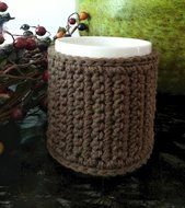 Coffee Mug Cozy Cotton Brown N2