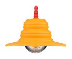 Hipo Design Height Adjustable Tea Ball Strainer- Foldable Silicone Q Cap alone as Coffee Dripper (orange) N12
