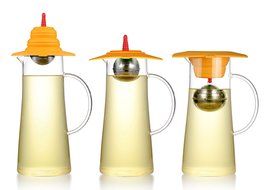 Hipo Design Height Adjustable Tea Ball Strainer- Foldable Silicone Q Cap alone as Coffee Dripper (orange) N13