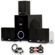 Acoustic Audio AA5817 Home Theater 5.1 Speaker System with Optical Input and 2 Extension Cables