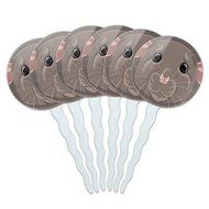 Set of 6 Cupcake Picks Toppers Decoration Animals - Sloth Face N7