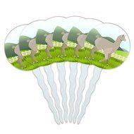 Set of 6 Cupcake Picks Toppers Decoration Animals - Sloth Face N9