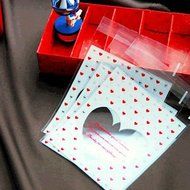 100 PCS Lovely Cute Bowknot OPP Self Adhesive Cookie Bakery Candy Biscuit Roasting Treat Gift DIY Plastic Bag... N37