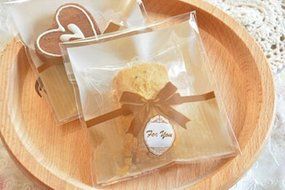 100 PCS Lovely Cute Bowknot OPP Self Adhesive Cookie Bakery Candy Biscuit Roasting Treat Gift DIY Plastic Bag... N38