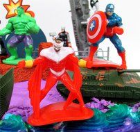 20 Piece AVENGERS &amp; FRIENDS SUPER HERO Birthday Cake Topper Set Featuring Avenger Super Hero Crew Characters and... N6