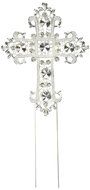 Unik Occasions Fancy Rhinestone Cake Topper - Silver Cross