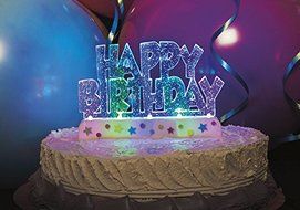 Multicolor Flashing Happy Birthday Cake Topper Decoration N2