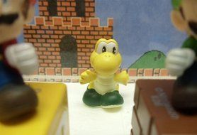 Super Mario Brothers Game Scene Birthay Cake Topper Featuring 2&quot; Figures of Mario, Luigi, Mushroom, Goomba, Koopa... N5