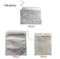 WELLSKEY Tea Filter Bags Set 530 pcs (Tea Filter Bags Nylon With Single String 330, Tea Filter Bags Non-woven... N3