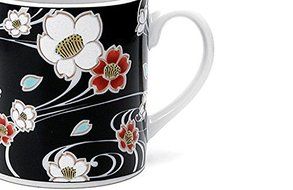 Kutani Pottery Ground Running Water Cherry Blossoms Mug Cup From Japan Sk-240 N3