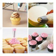 Thiroom Piping Tips 52pcs Stainless Steel Cake Decorating Tips Set DIY Icing Piping Nozzles with Flower Nail Coupler... N2