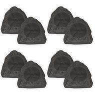 Theater Solutions 8R6L Outdoor Lava 6.5" Rock 8 Speaker Set for Patio Pool Spa Yard Garden