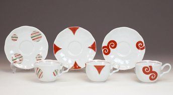 Saikai Pottery Pair Coffee Cup&amp;Saucer 14112 from Japan N2