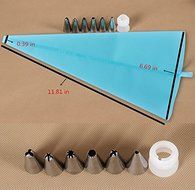 Yunko 8 Piece Cake Decorating Set-Reusable Silicone Pastry Bag and Icing Piping Nozzles Tips Set for Sugarcraft... N3