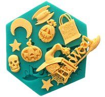 TANGCHU Halloween Shape Silicone Mould Fondant Cake Decorating Baking Tool 3.54inch Of Diameter Green