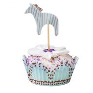 Skylove Set of 24 Pieces Cute Animals Giraffe Elephant Lion Zebra Dinosaurs Dessert Muffin Cupcake Toppers for... N6