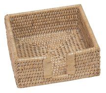 Entertaining with Caspari Rattan Cocktail Napkin Holder, White N3