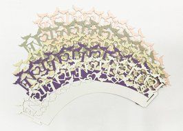 HUAL Cupcake Wrappers 50 Filigree Artistic Bake Cake Paper Cups LOVE Lace Laser Cut Liner Baking Cup Muffin Case... N7