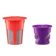 Reusable K Carafe and K Cup Coffee filter Pod Combo for Keurig 2.0. K200, K300, K400, K500 Series. 2 Pcs N2