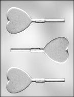 CK Products Plain Flat Heart Sucker Chocolate Mold
